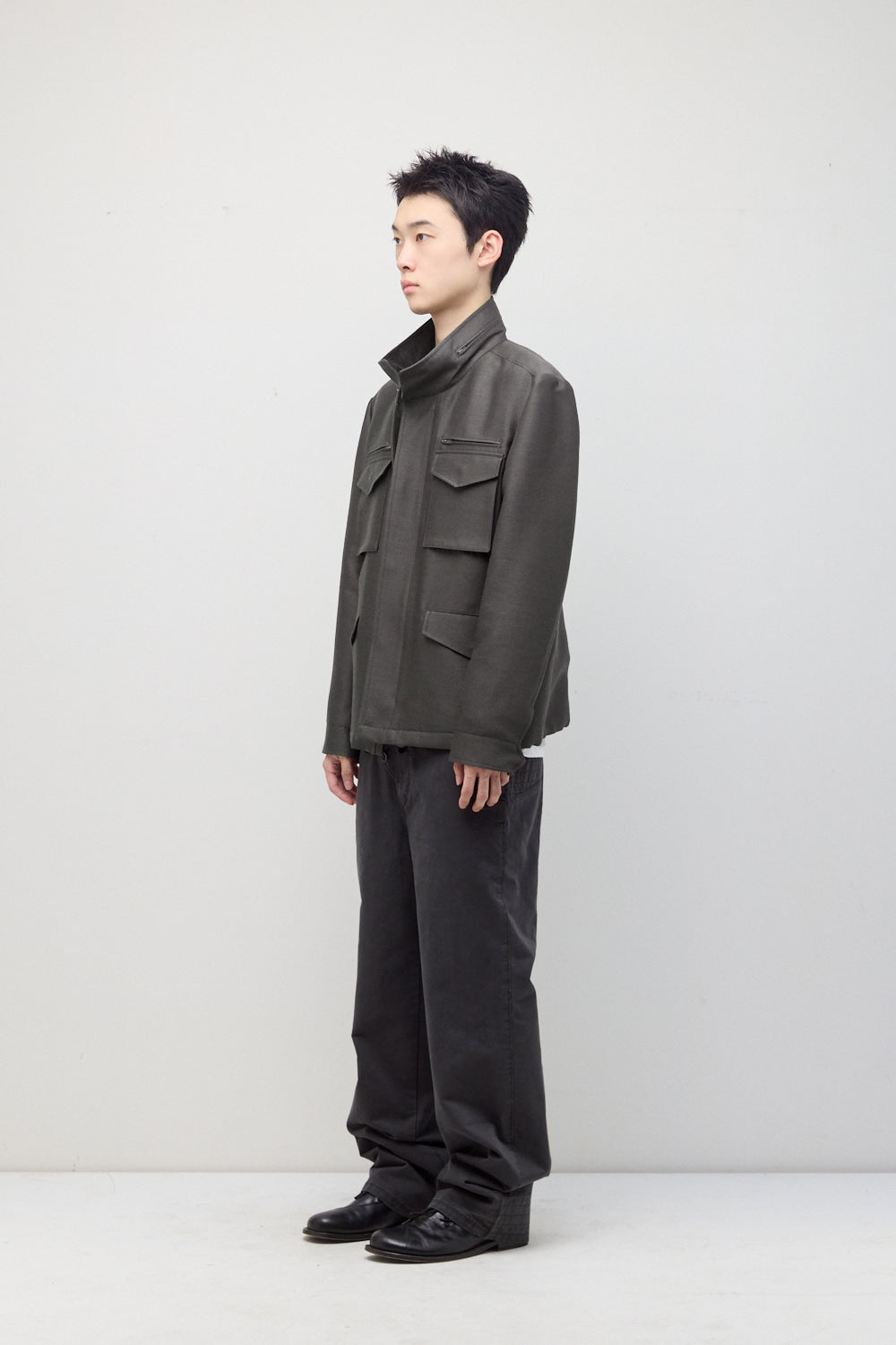 Hatchingroom - Silent M65 Jacket (Wool/Silk Sage) product image 4 | TRAB K-Fashion Australia