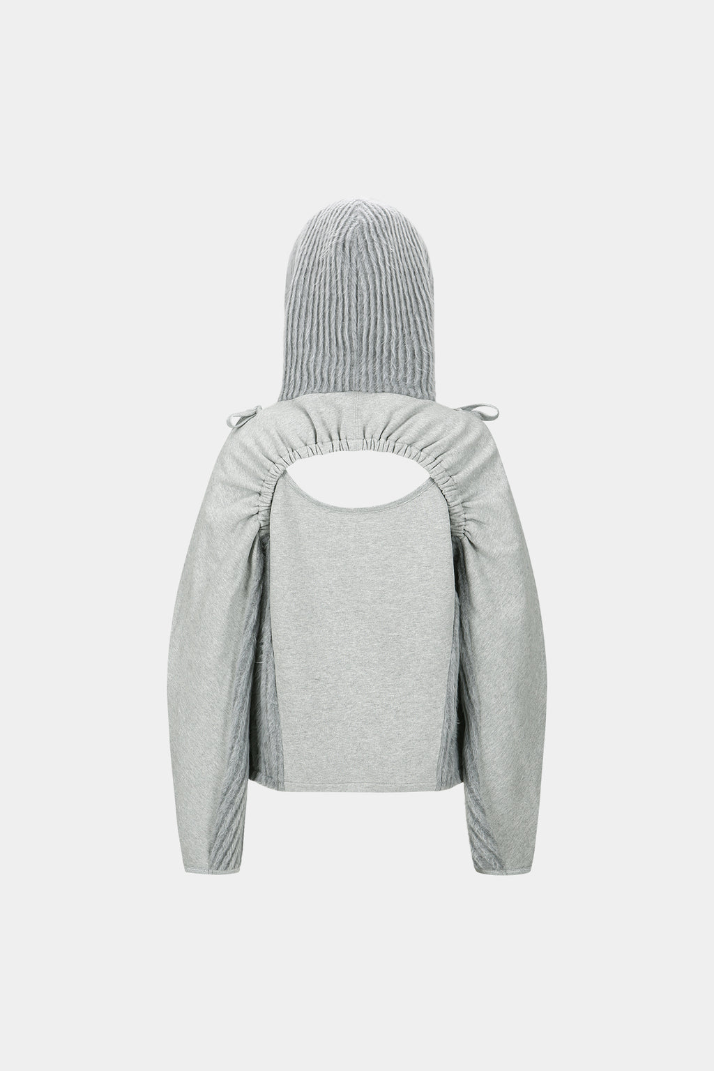 Andersson Bell - (essential) Cut Out Shirring Hoodie (Melange Grey) product image 9 | TRAB K-Fashion Australia