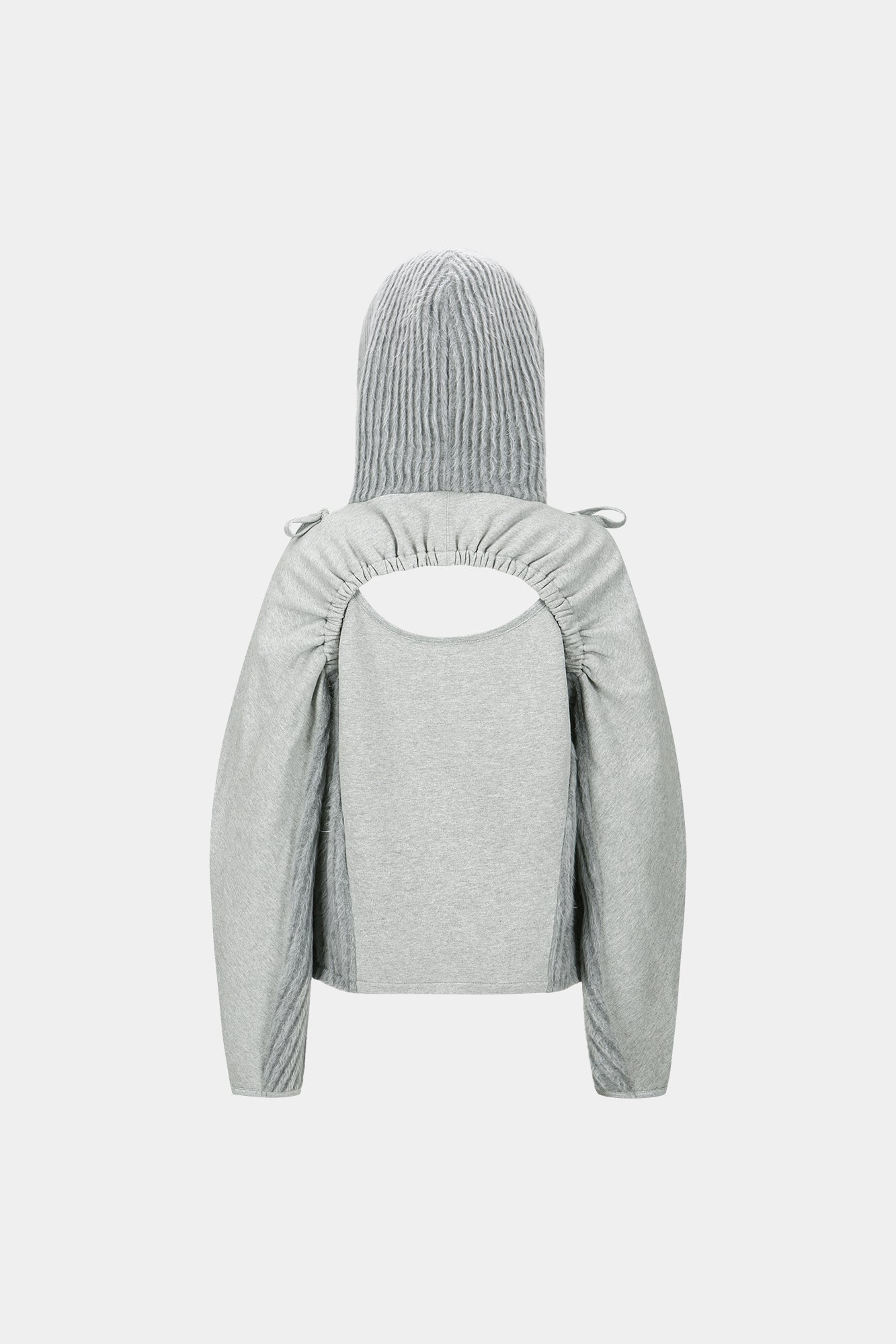 Andersson Bell - (essential) Cut Out Shirring Hoodie (Melange Grey) product image 9 | TRAB K-Fashion Australia