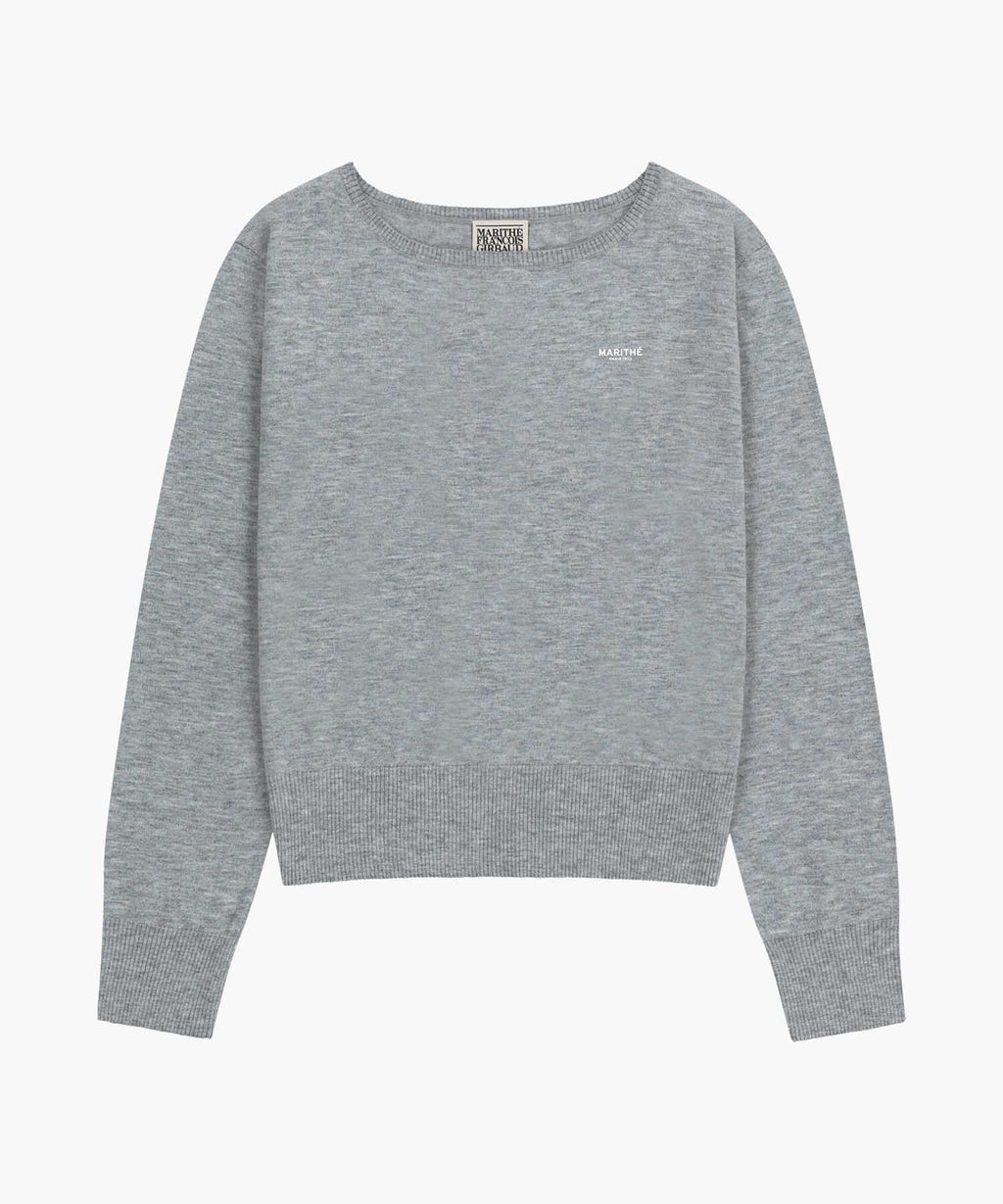 Marithe & Francois Girbaud - Boat Neck Knit Pullover (Melange Gray) product image 6 | TRAB K-Fashion Australia