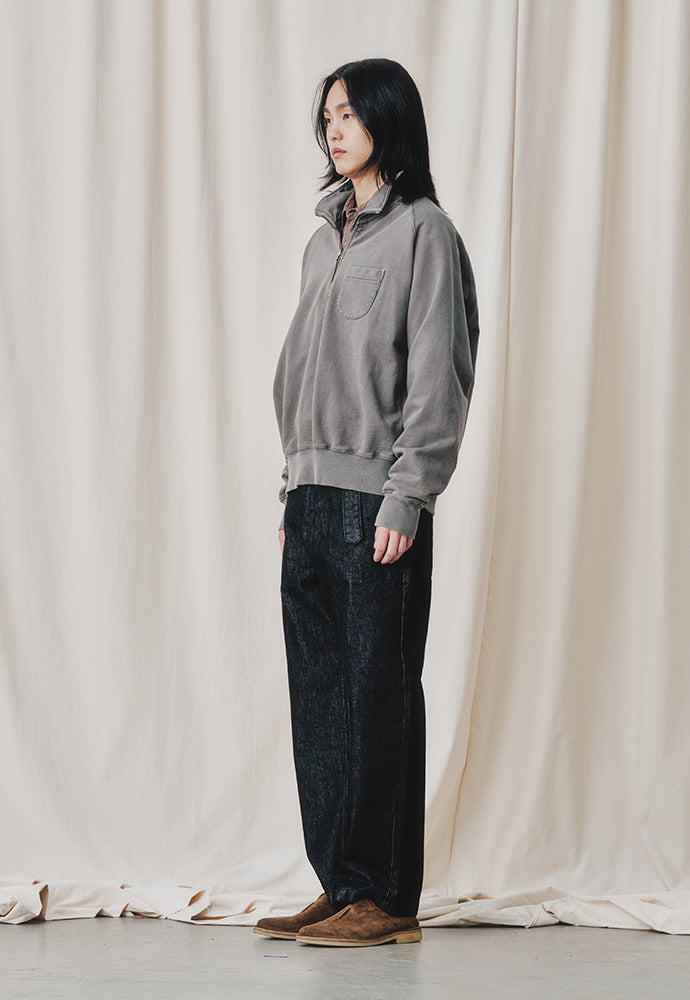 Art if acts - Garment Dyed Half Zipup Sweat (Mud Brown) product image 4 | TRAB K-Fashion Australia