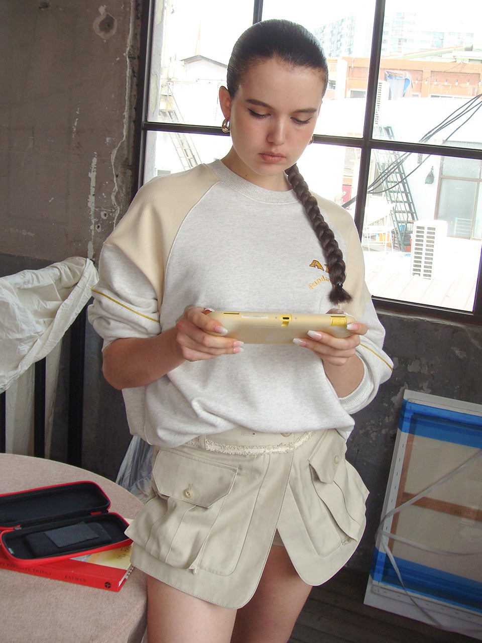 Kijun - Art School Pullover (Melange Oatmeal Cream) product image 4 | TRAB K-Fashion Australia
