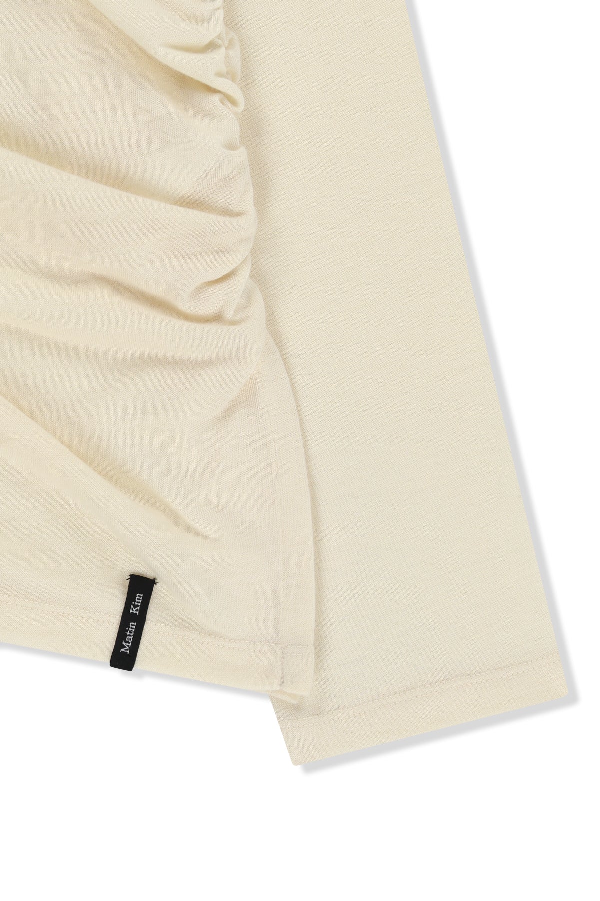 Matin Kim - Asymmetric Side Shirring Top (Light Beige) product image 4 | TRAB K-Fashion Australia