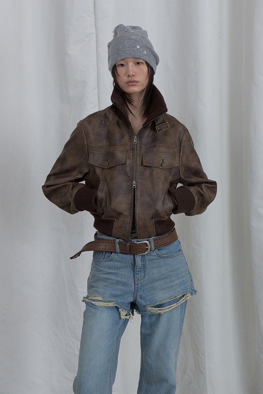 Deinet - Layered Semi Bootscut Denim Pants (Light Blue) product image 7 | TRAB K-Fashion Australia