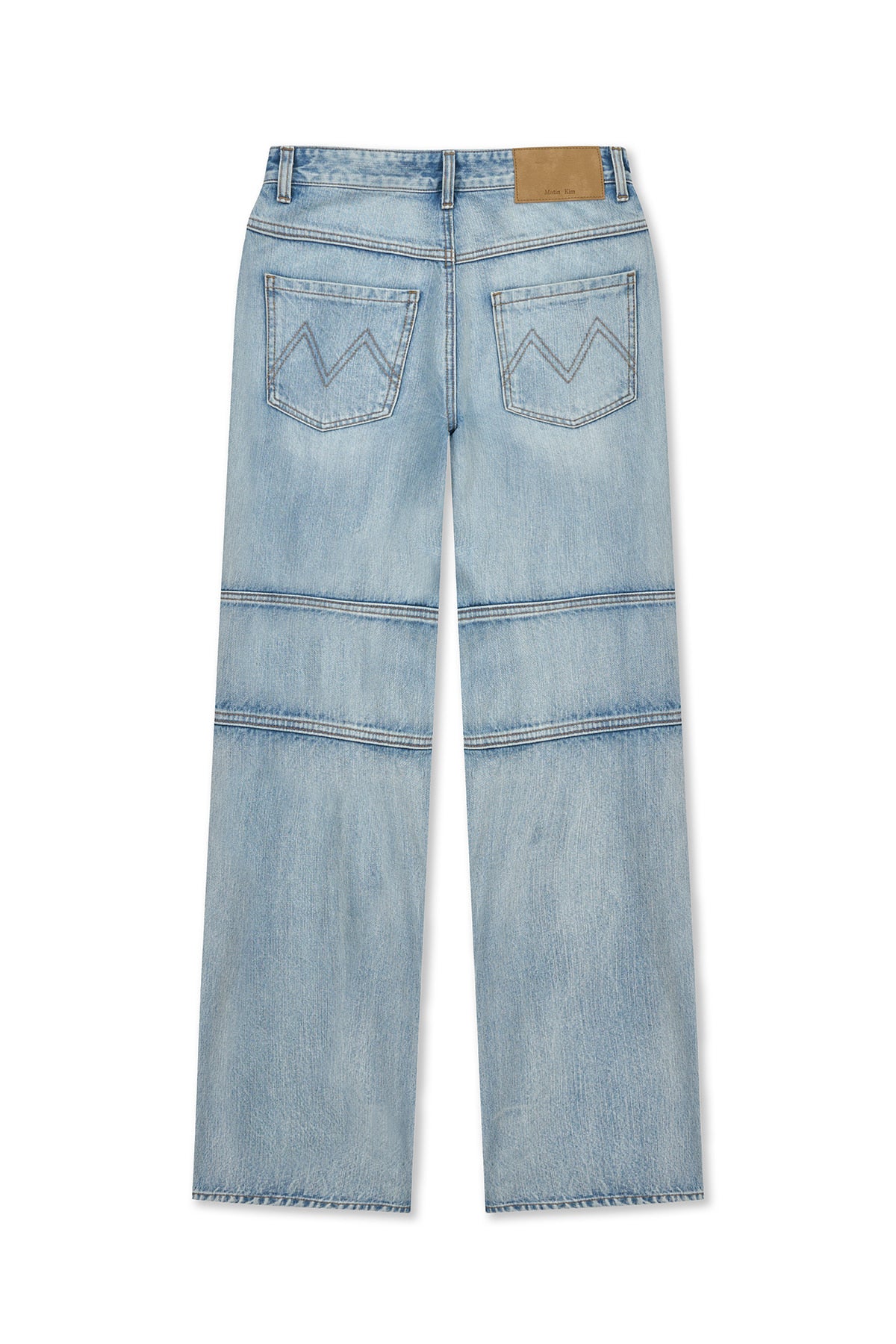 Matin Kim - Panel Semi Wide Denim Pants (Light Blue) product image 2 | TRAB K-Fashion Australia