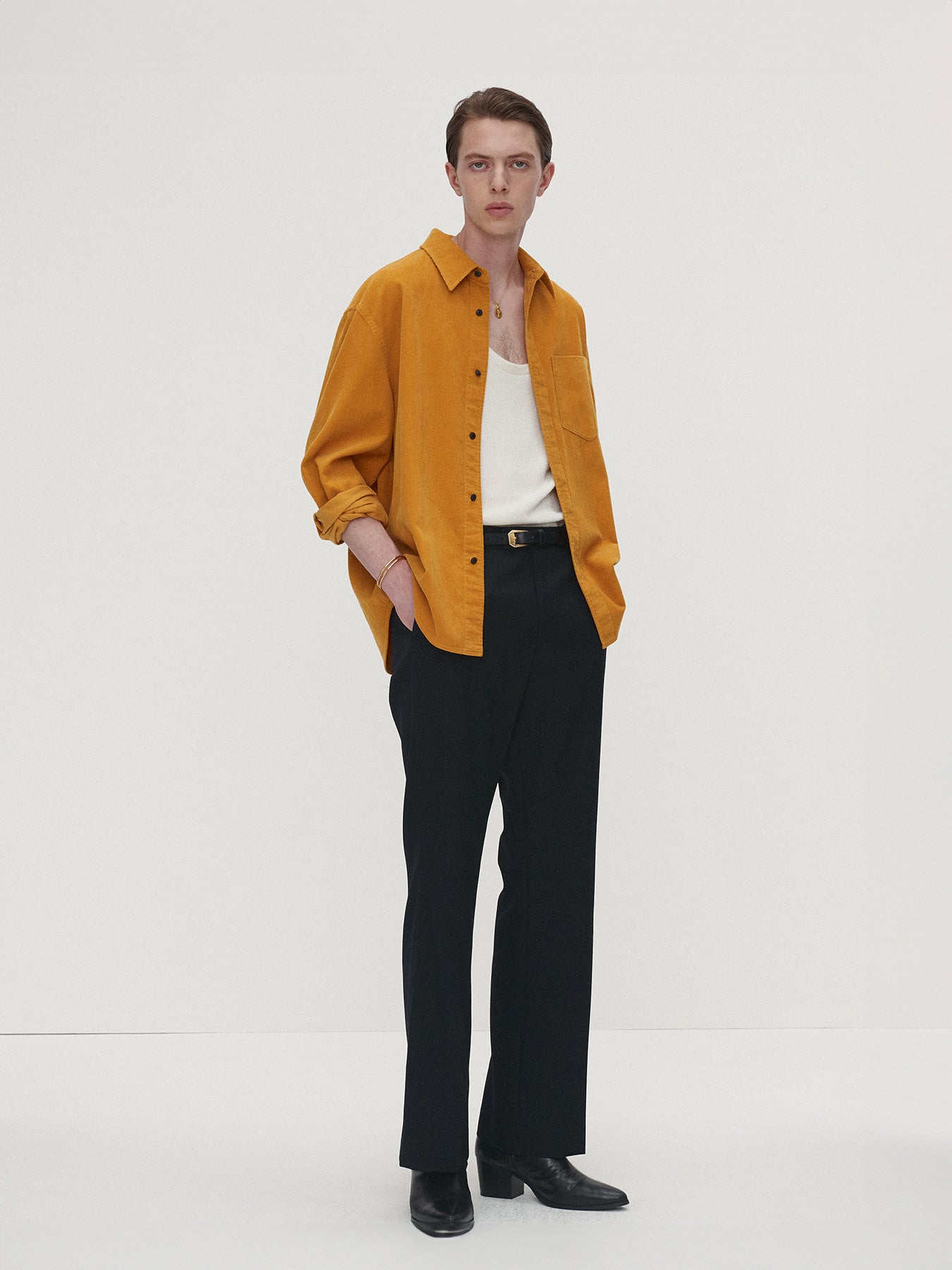 Tonywack - Washed Corduroy Distressed Shirt (Mustard) product image 3 | TRAB K-Fashion Australia