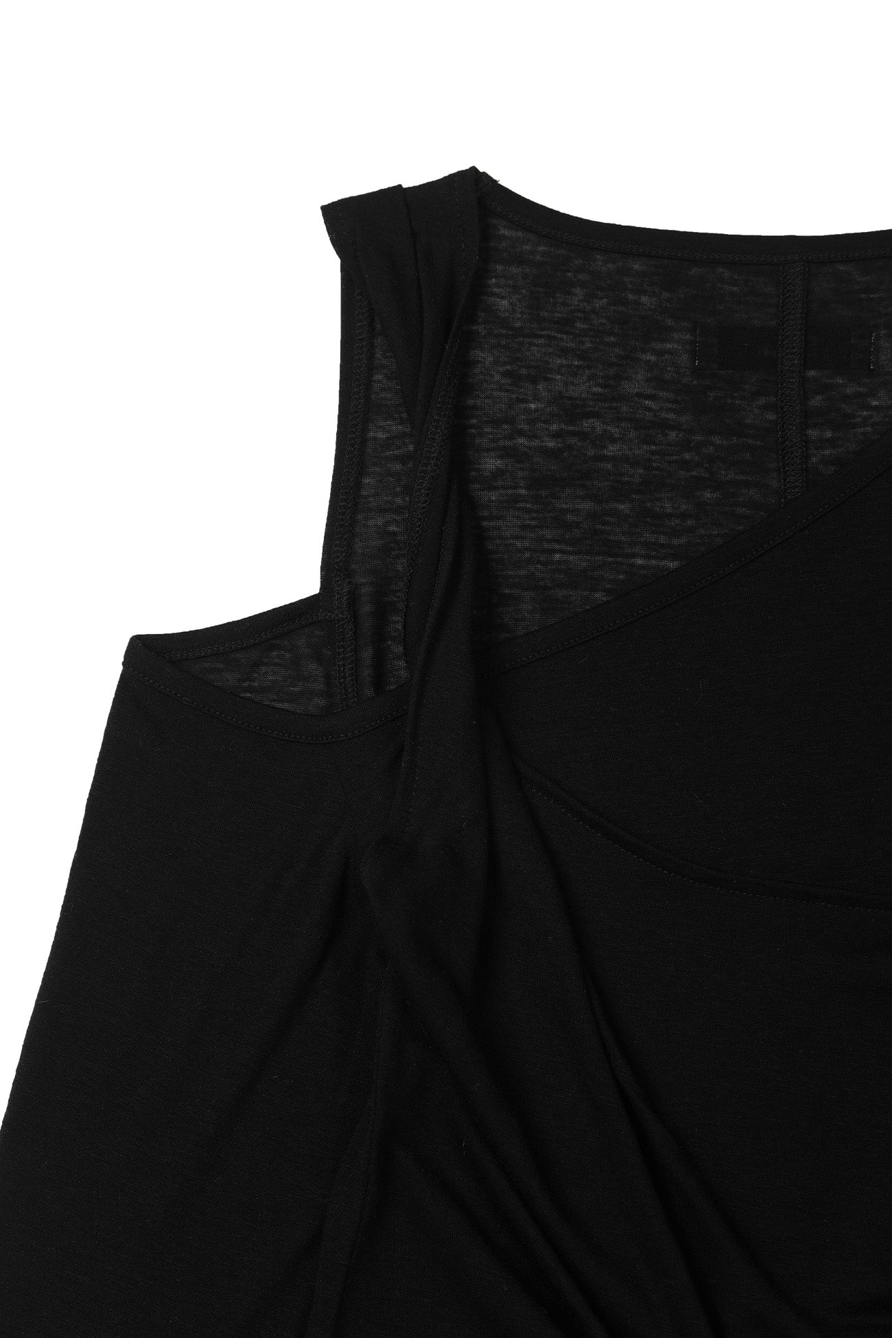 Deinet - One Shoulder Draped Asymmetric Top (Black) product image 12 | TRAB K-Fashion Australia