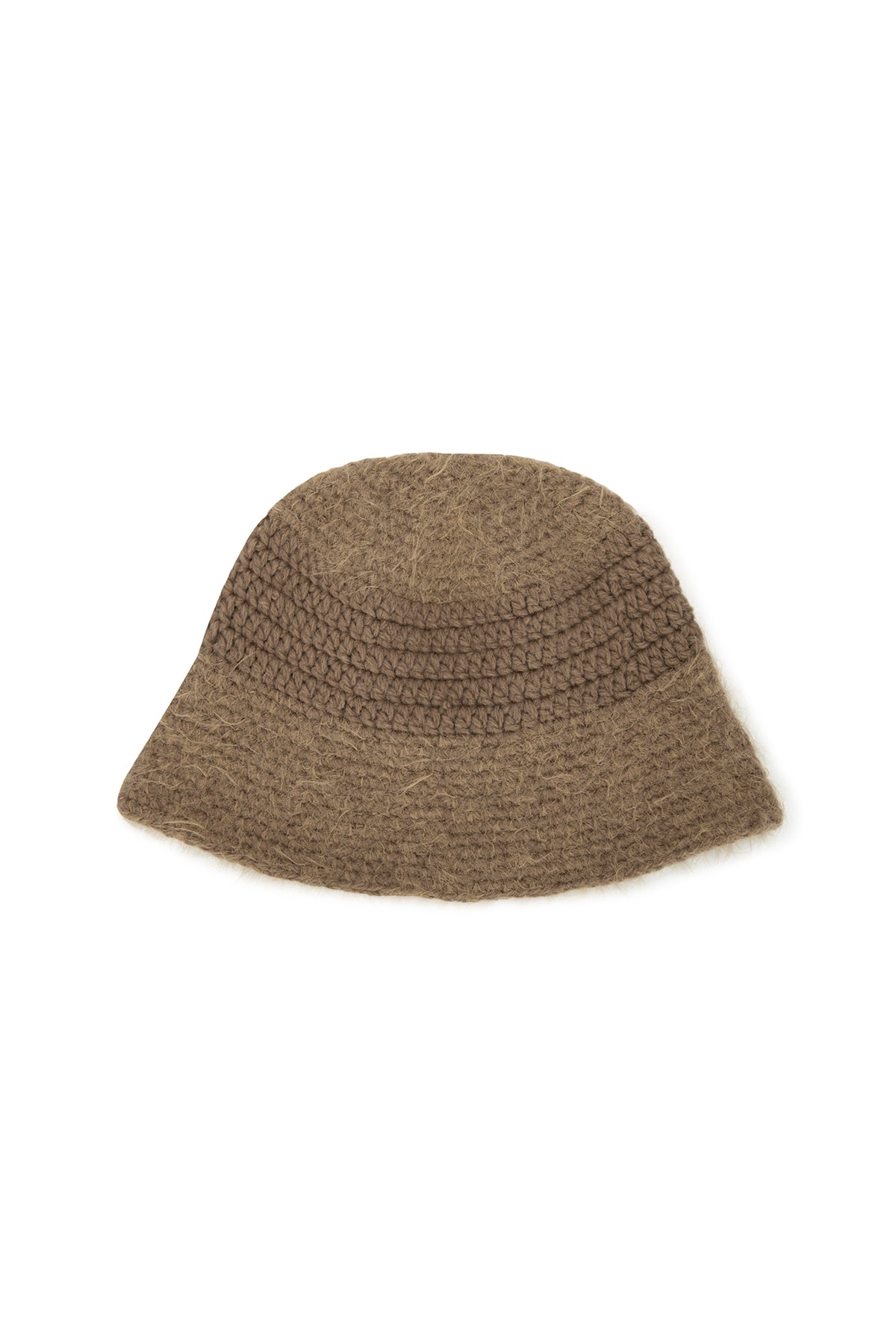 Matin Kim - Logo Hairy Knit Bucket Hat (Beige) product image 2 | TRAB K-Fashion Australia