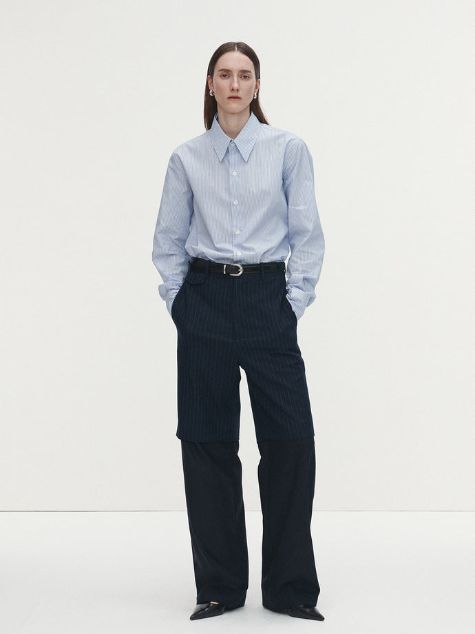 Tonywack - Cut Out Stripe Cotton Shirt (Sky Blue Stripe) product image 3 | TRAB K-Fashion Australia