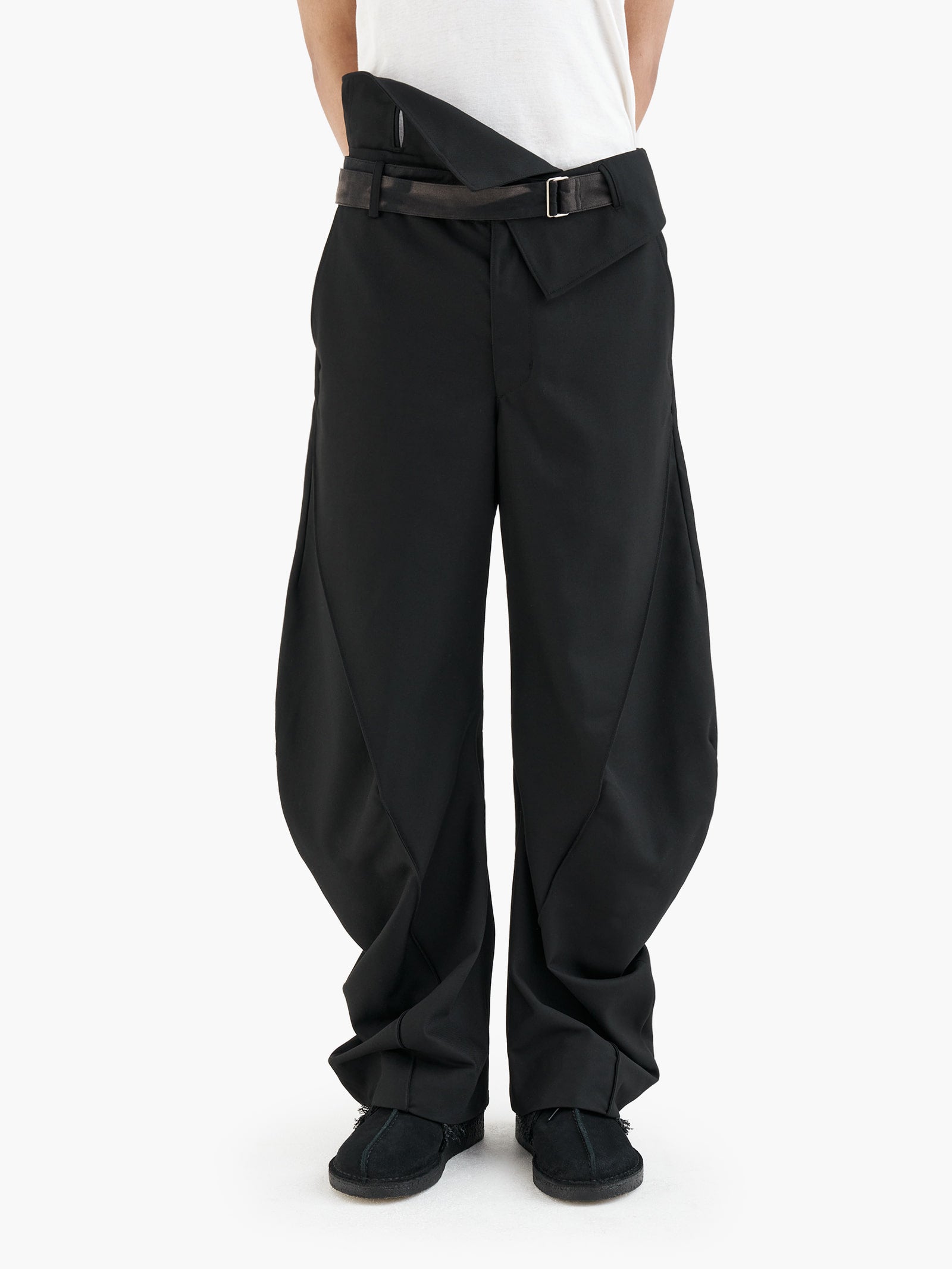 Jiyong Kim - Sun-Bleached Curved Trousers (Black) product image 5 | TRAB K-Fashion Australia