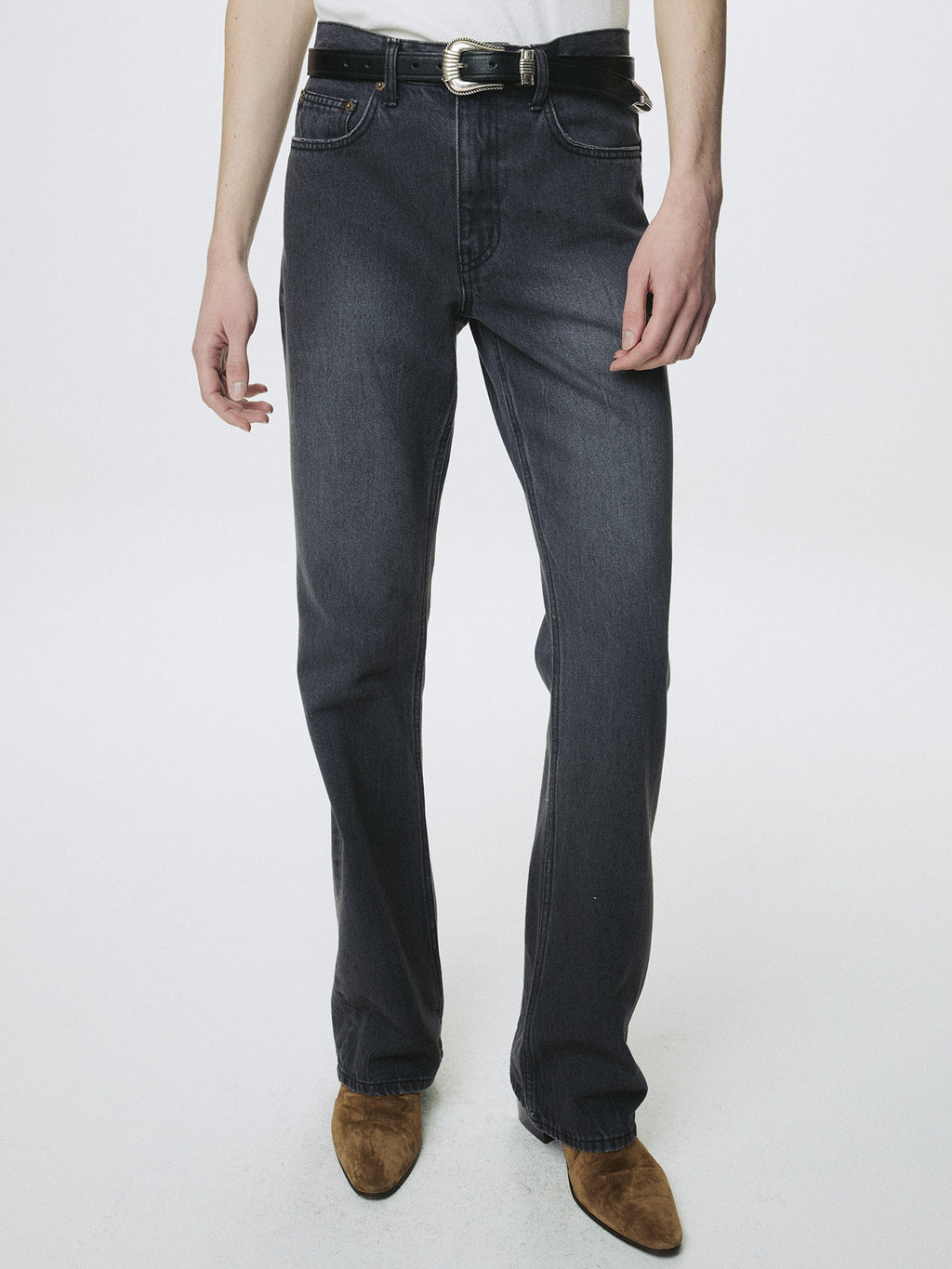 Tonywack - Flared-Leg Distressed Denim Jeans (Washed Black) product image 7 | TRAB K-Fashion Australia