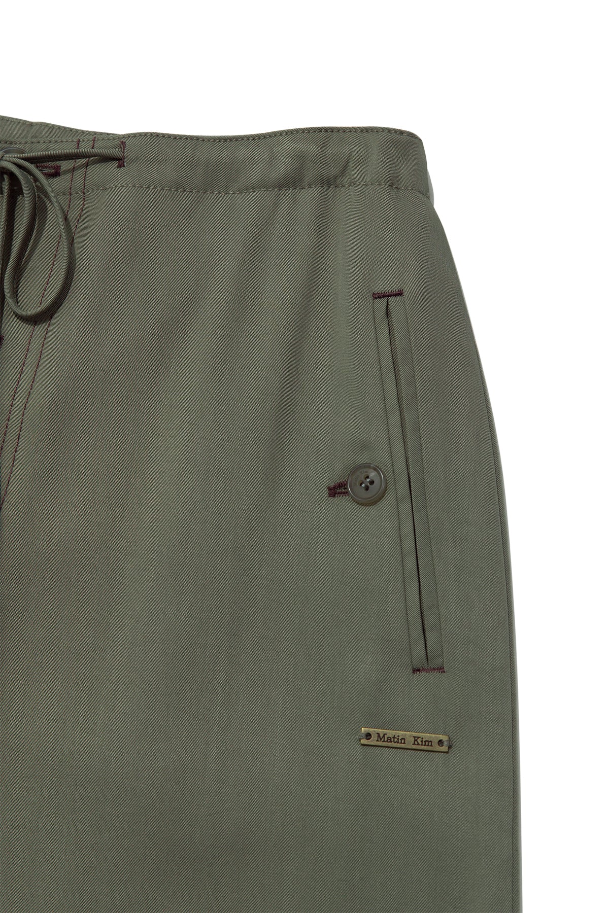 Matin Kim - Button Point String Wide Pants (Khaki) product image 4 | TRAB K-Fashion Australia