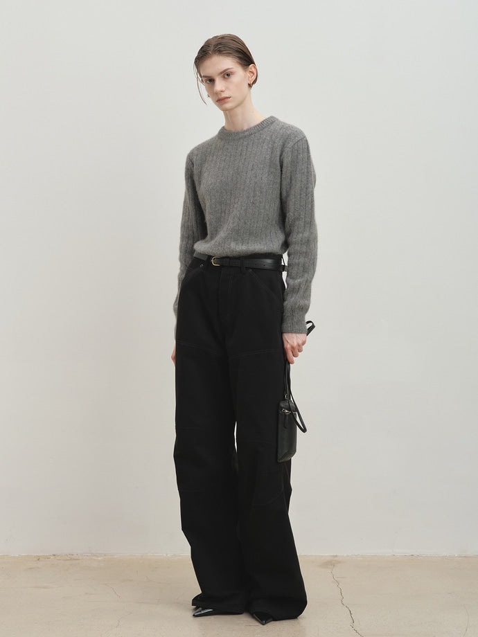 Tonywack - Wide-Leg Cotton Work Pants (Black) product image 4 | TRAB K-Fashion Australia