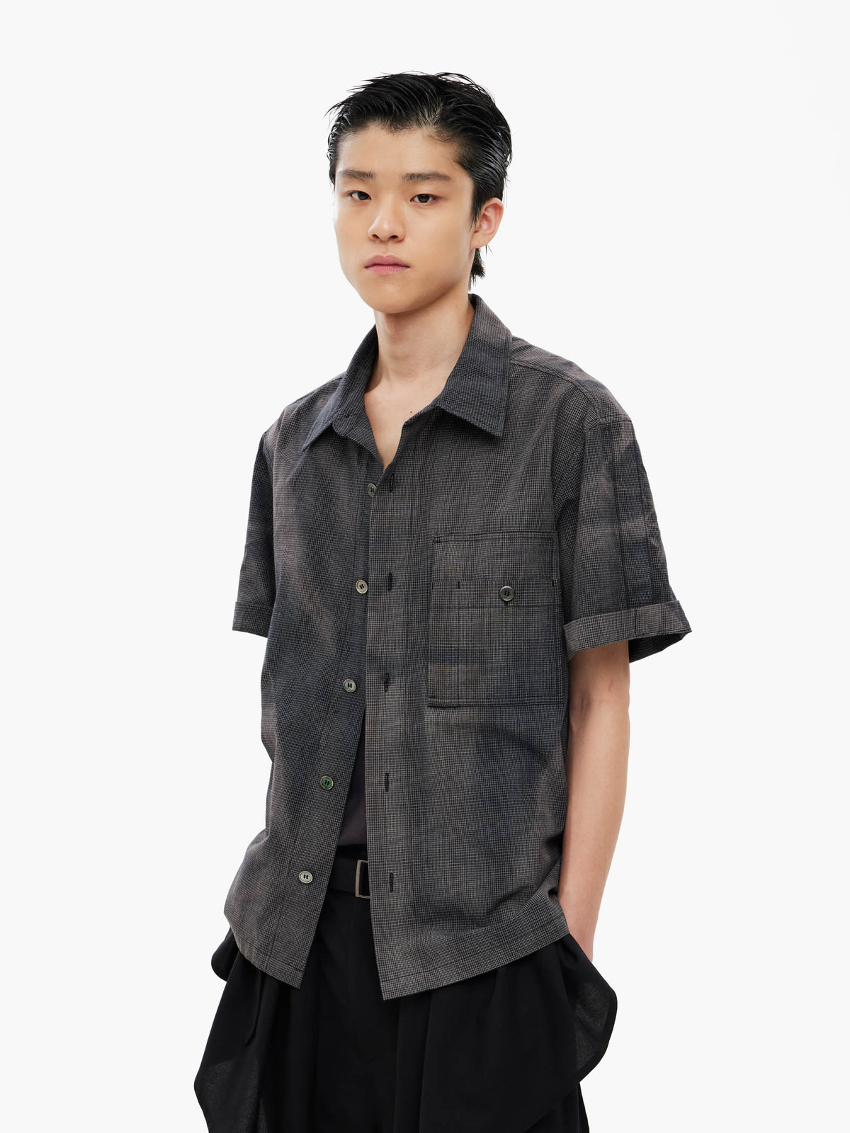 Jiyong Kim - Sun-Bleached Work Shirt (Black) product image 2 | TRAB K-Fashion Australia