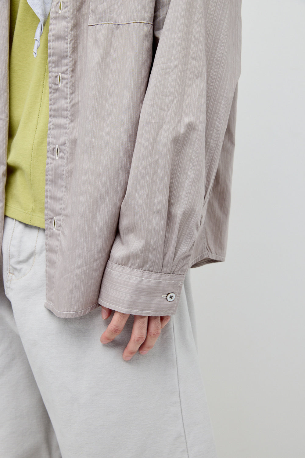 Hatchingroom - Museum Shirt Pajama Stripe (Grey Beige) product image 8 | TRAB K-Fashion Australia