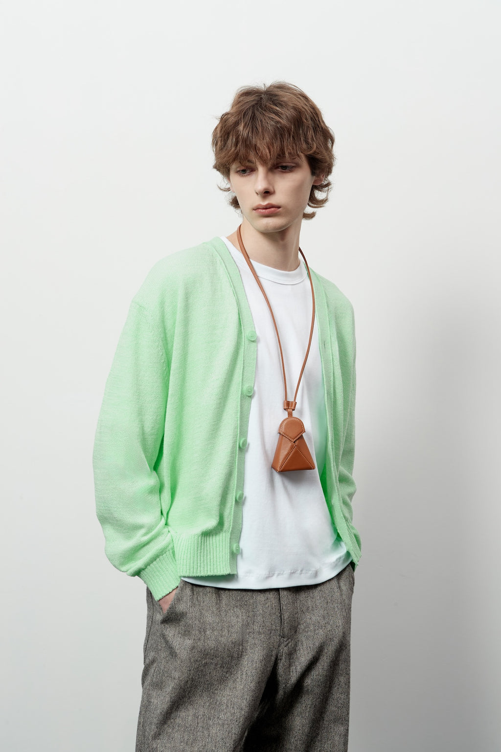 Stu - V- Neck Light Cardigan (Mint) product image 8 | TRAB K-Fashion Australia