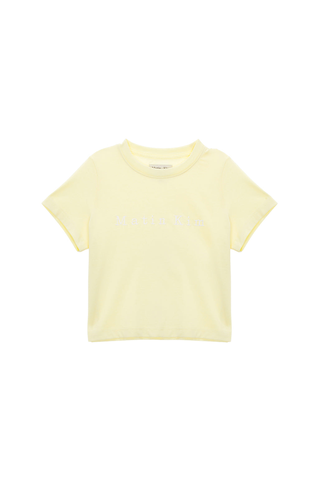 Matin Kim - Matin Embroidery Logo Crop Top (Light Yellow) product image 1 | TRAB K-Fashion Australia