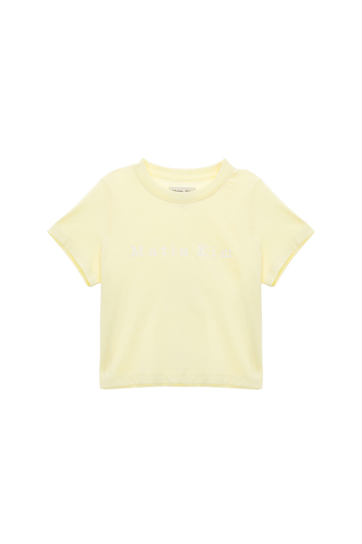 Matin Kim - Matin Embroidery Logo Crop Top (Light Yellow) product image 1 | TRAB K-Fashion Australia