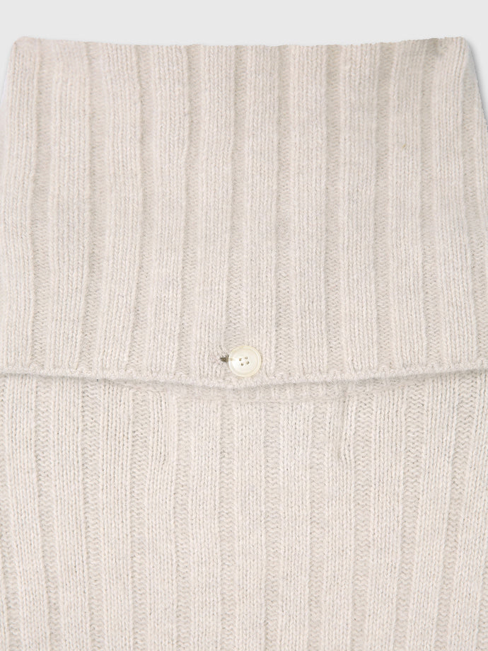 Tonywack - Superfine Merino Wool Tube Scarf Attaced Ribbed Sweater (Ecru) product image 14 | TRAB K-Fashion Australia