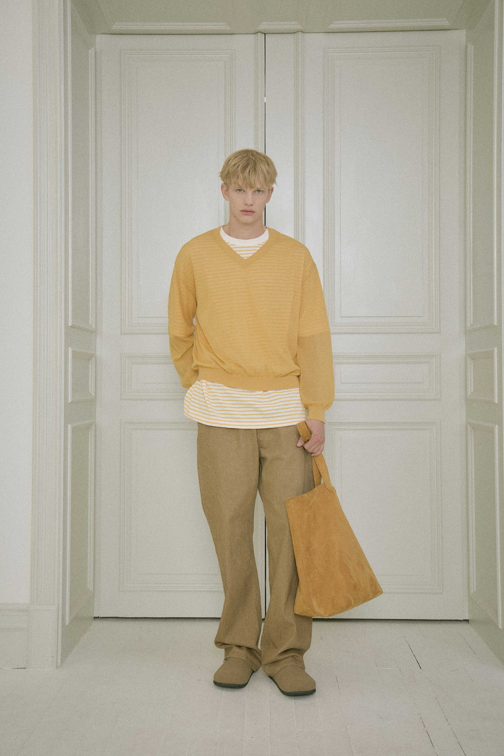 Stu - Straight Selvedge Denim Pants (Beige) product image 6 | TRAB K-Fashion Australia