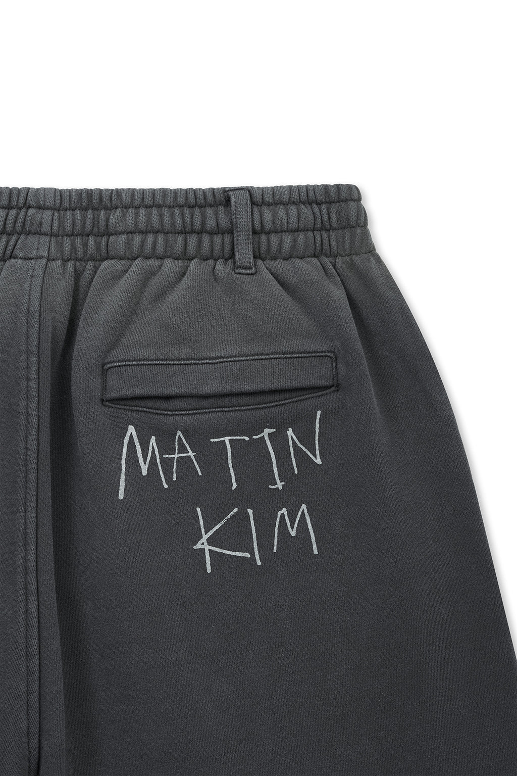 Matin Kim - Vintage Washed Back Logo Bermuda Sweatpants (Charcoal) product image 5 | TRAB K-Fashion Australia