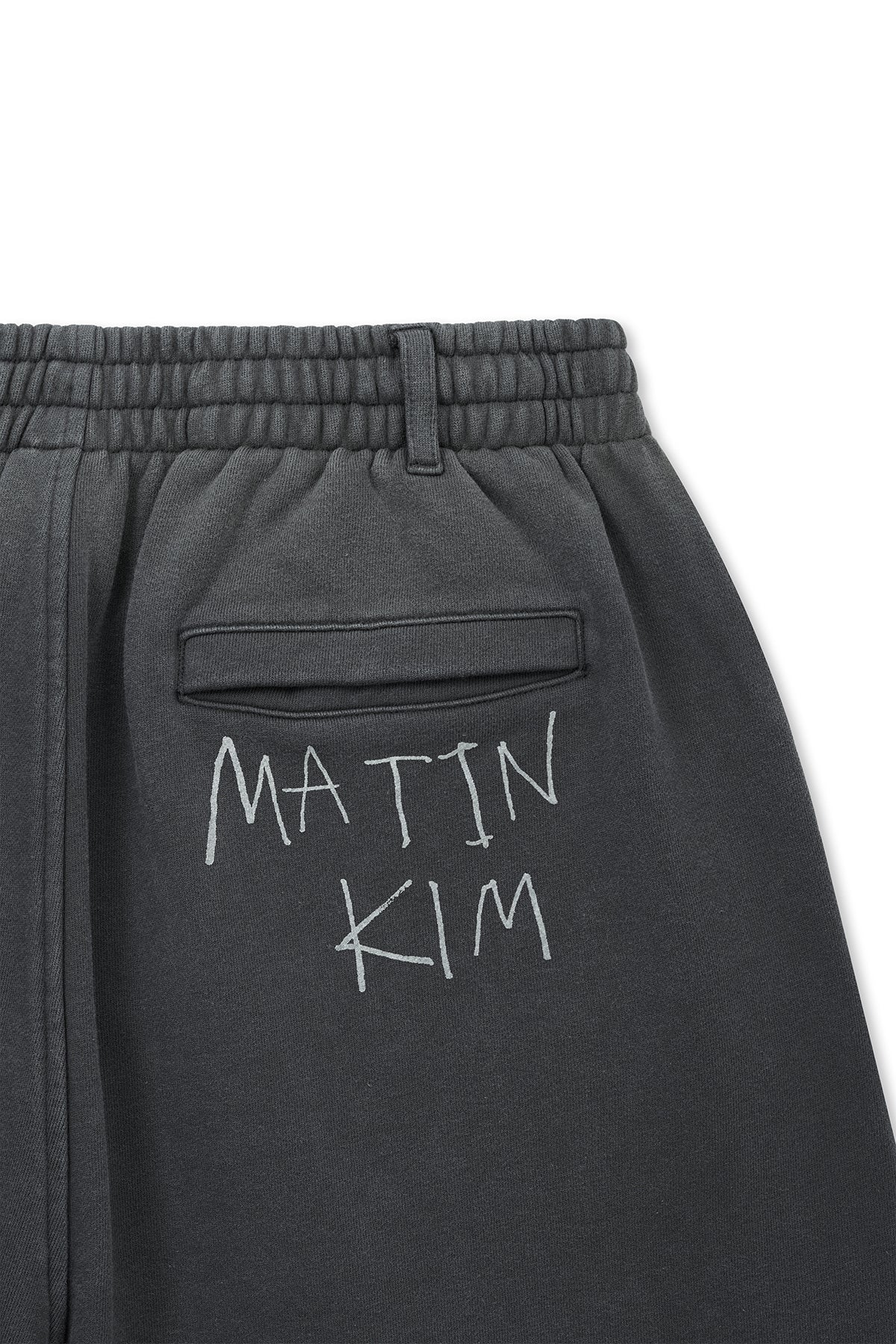 Matin Kim - Vintage Washed Back Logo Bermuda Sweatpants (Charcoal) product image 5 | TRAB K-Fashion Australia
