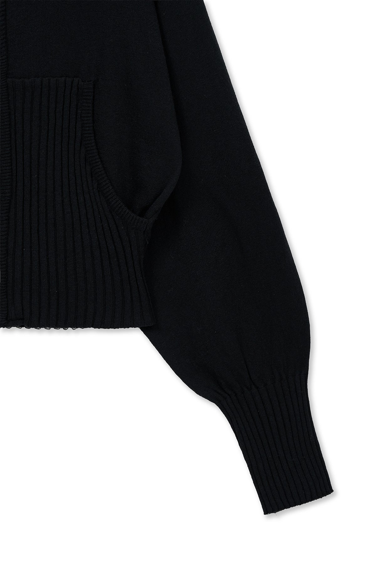 Matin Kim - High Neck Embroidered Logo Zip Up (Black) product image 4 | TRAB K-Fashion Australia