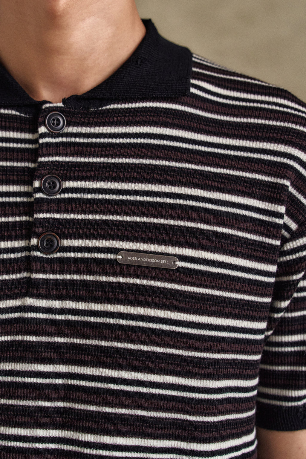 Andersson Bell - Stripe Polo Sweater (Black/Brown) product image 6 | TRAB K-Fashion Australia