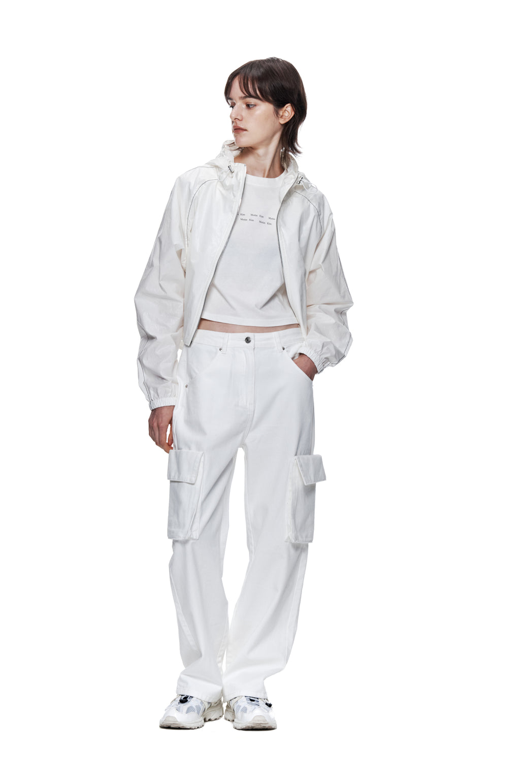 Matin Kim - Matin Crop Hoody Coating Jumper (Ivory) product image 9 | TRAB K-Fashion Australia