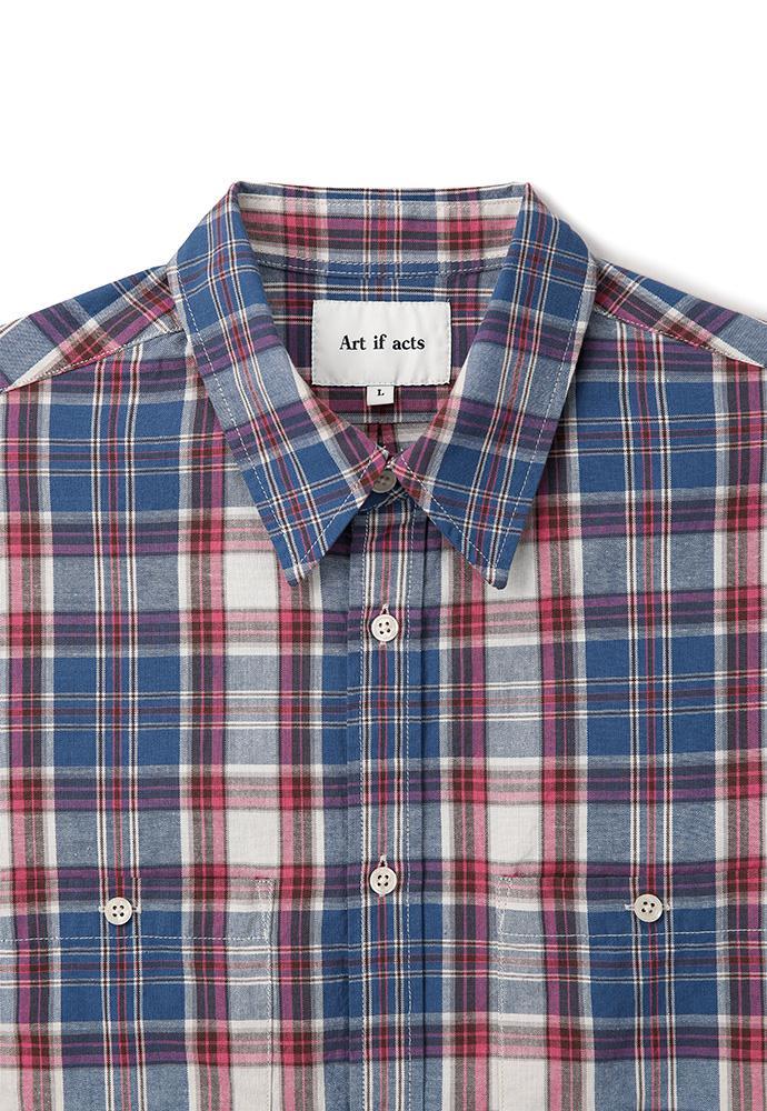 Art if acts - Two Pocket Check Shirt (Blue/Pink) product image 10 | TRAB K-Fashion Australia