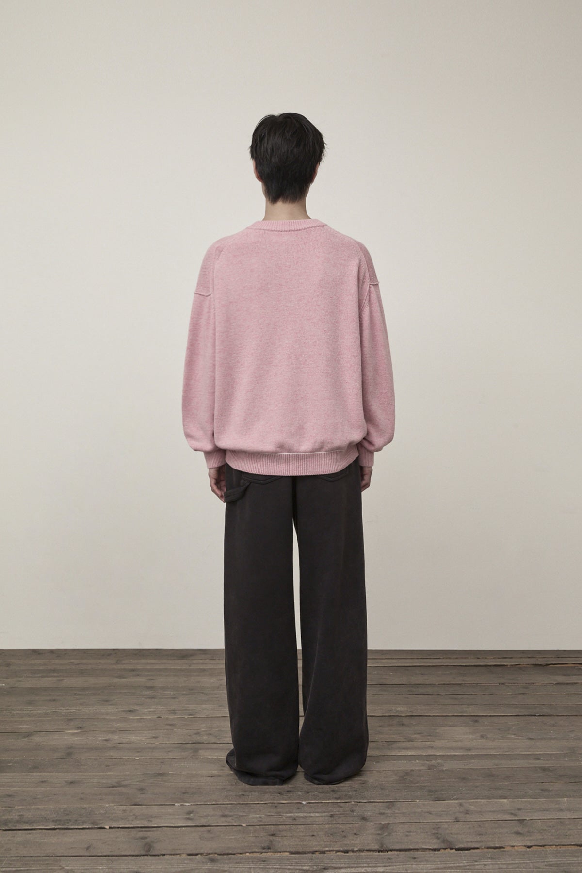 Matin Kim - Color Trim Line Logo Pullover (Pink) product image 7 | TRAB K-Fashion Australia