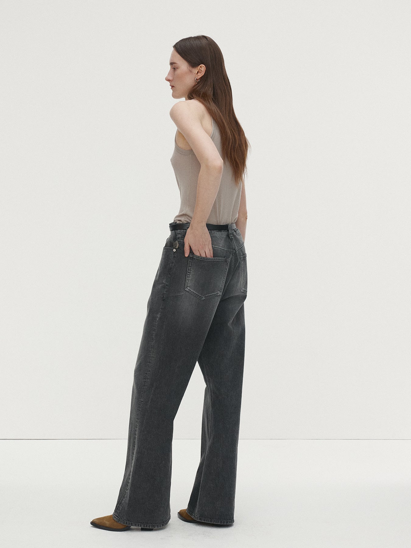 Tonywack - Super Fine Wool Ribbed Sleeveless Japanese Fabric (Sand) product image 2 | TRAB K-Fashion Australia