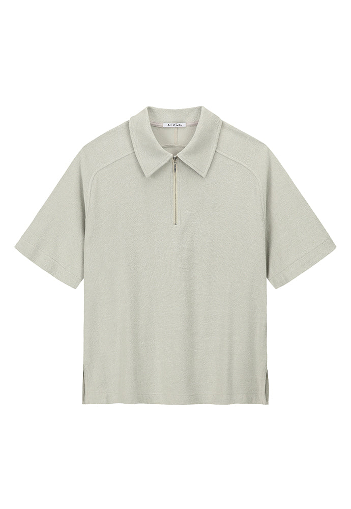 Art if acts - Terry Half Zip-up Shirt (Light Grey) product image 7 | TRAB K-Fashion Australia