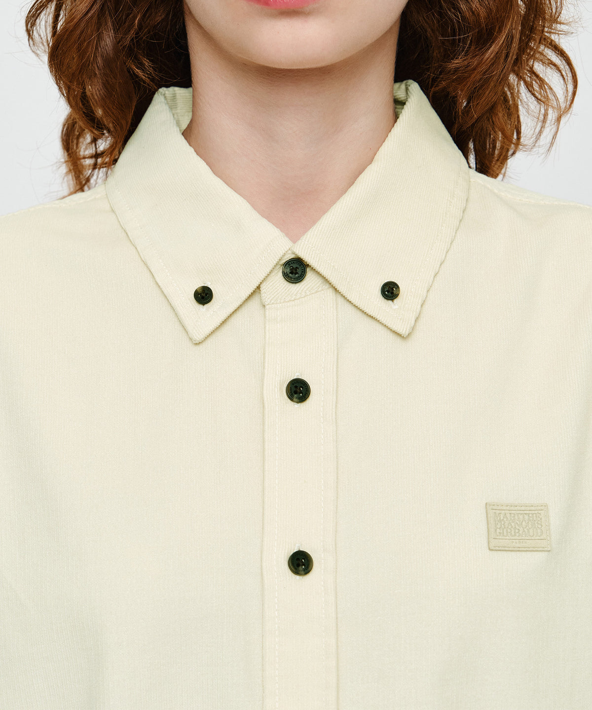 Marithe & Francois Girbaud - Micro Classic Logo Corduroy Shirt (Ivory) product image 4 | TRAB K-Fashion Australia