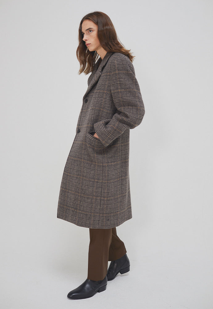 Tonywack - Sortie Wrap Coat (Brown Glen Check) product image 4 | TRAB K-Fashion Australia