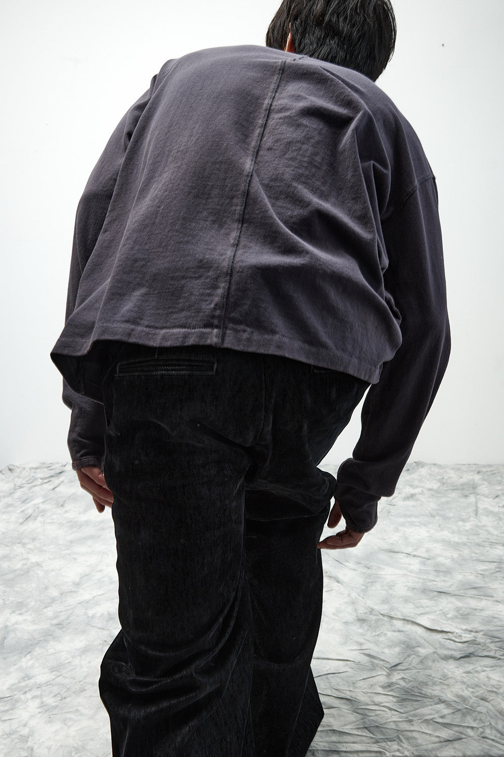 Hatchingroom - Double Henley Neck Tee Bleached Blue (Charcoal) product image 14 | TRAB K-Fashion Australia