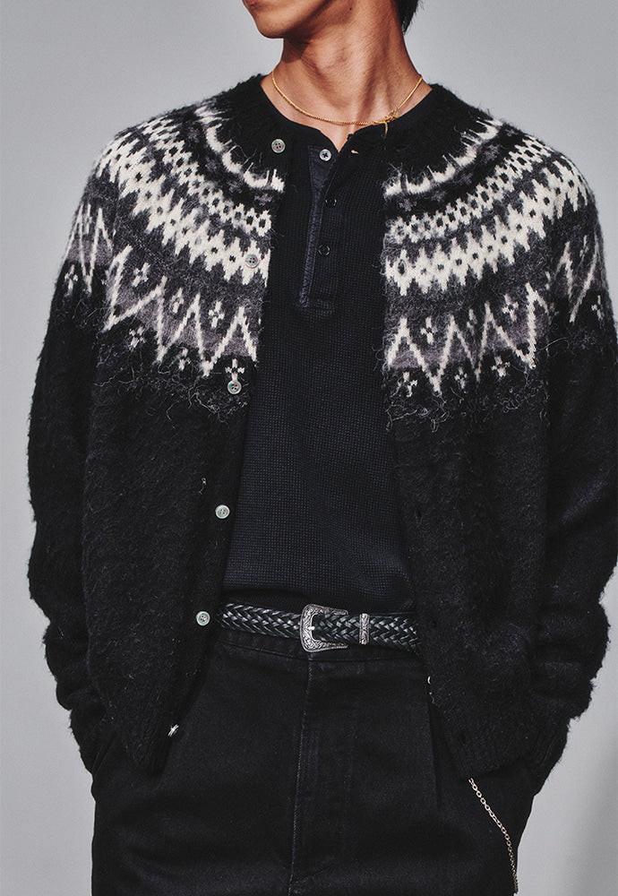 Art if acts - Fair Isle Mohair Cardigan (Black) product image 6 | TRAB K-Fashion Australia