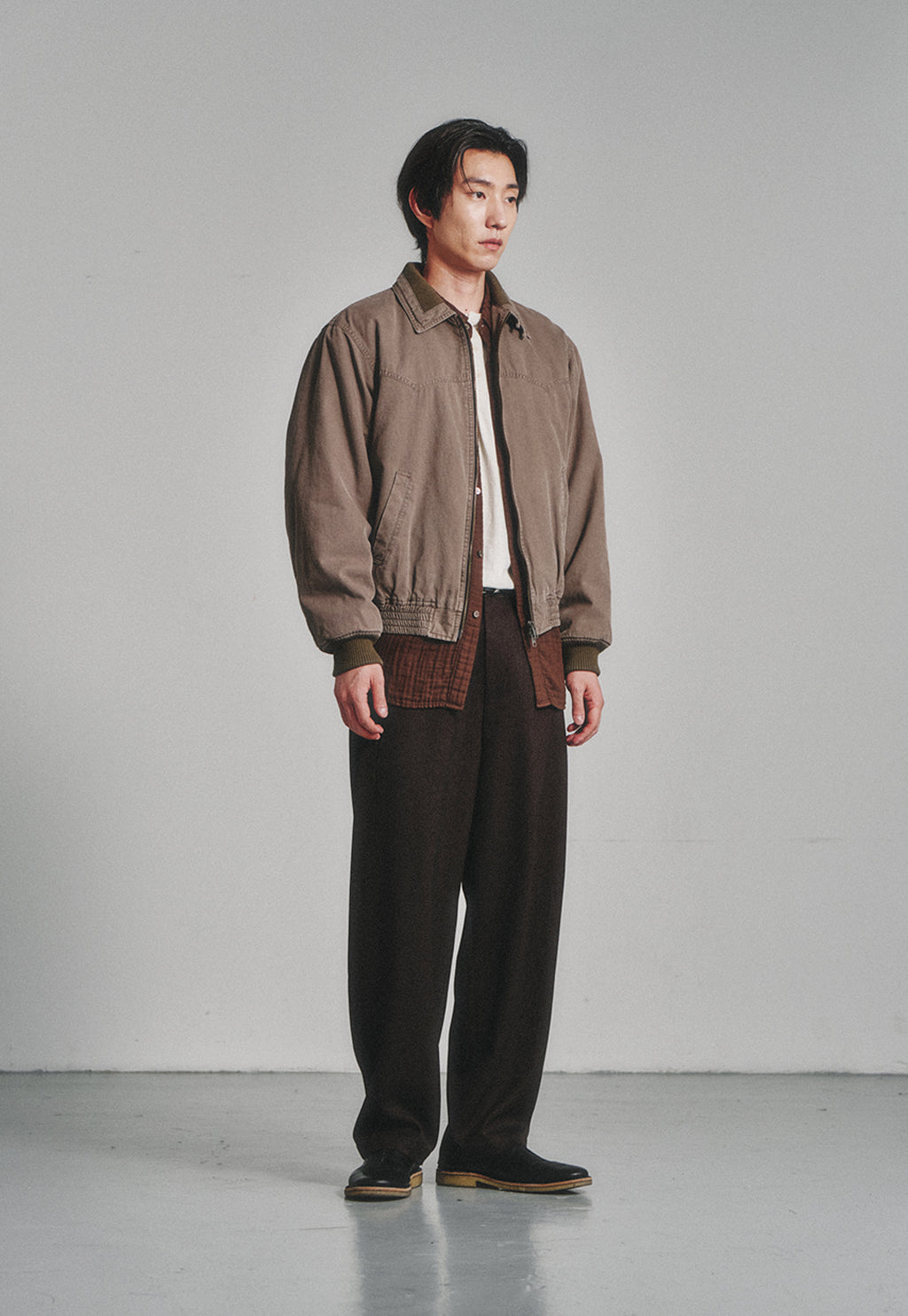 Art if acts - Sherpa Western Bomber Jacket (Moss Grey) product image 3 | TRAB K-Fashion Australia