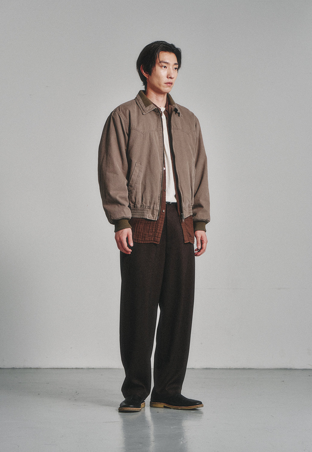 Art if acts - Sherpa Western Bomber Jacket (Moss Grey) product image 3 | TRAB K-Fashion Australia