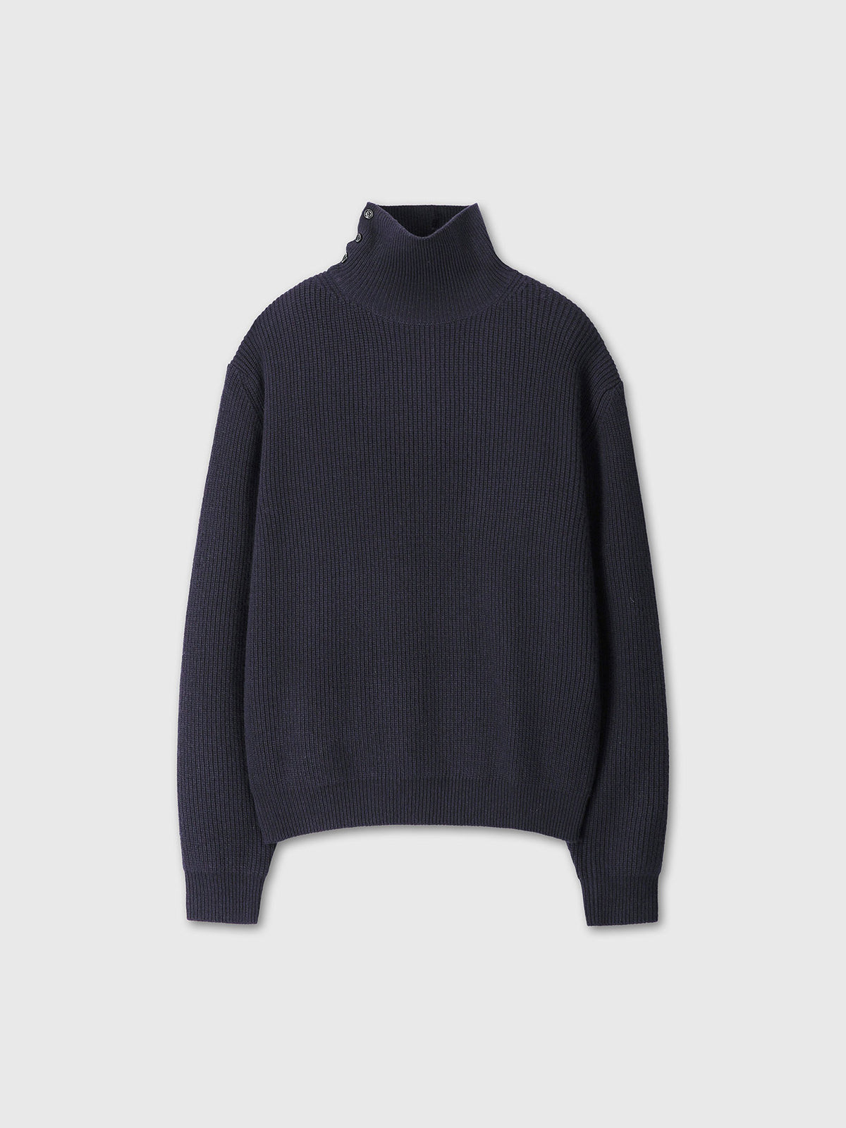 Tonywack - Ribbed Wool Side-Button Turtleneck (Midnight) product image 9 | TRAB K-Fashion Australia