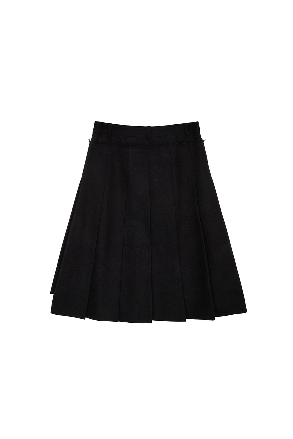Matin Kim - Unbalance Pleats Midi Skirt (Black) product image 2 | TRAB K-Fashion Australia