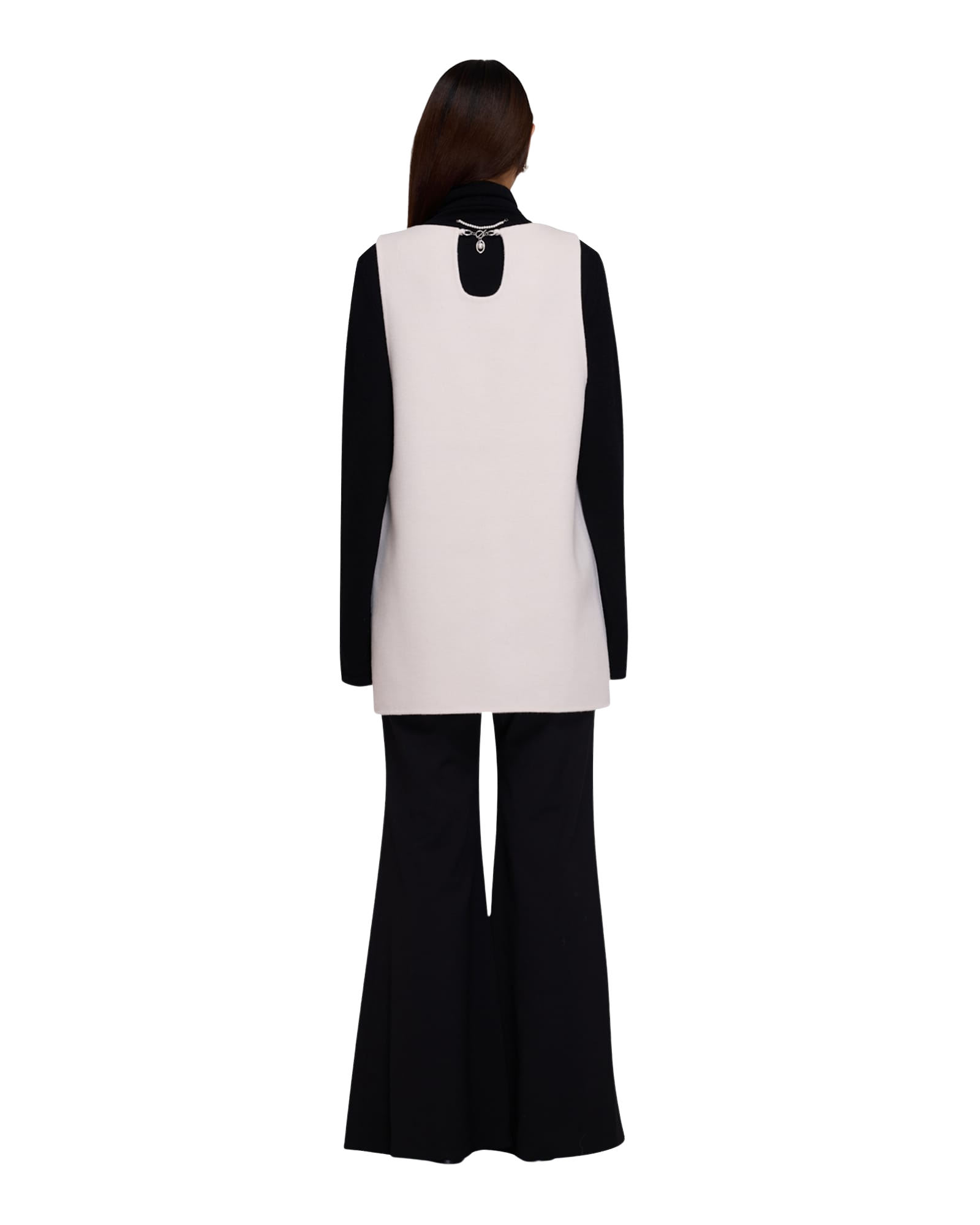 Kimhe Kim - Double Faced Chain Embellishment Sleeveless Vest (Cream) product image 4 | TRAB K-Fashion Australia
