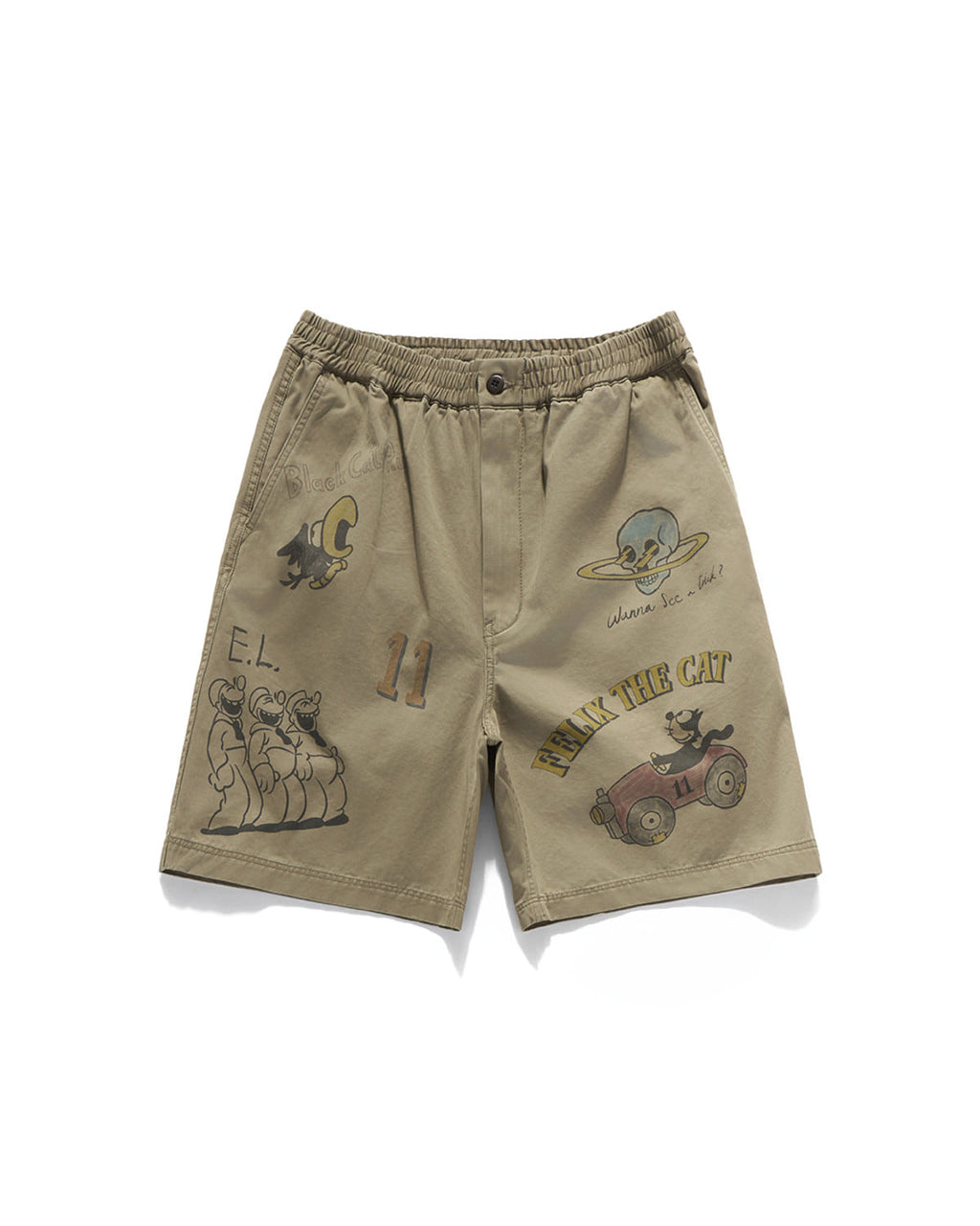 Eastlogue - Felix Vintage Printing Easy Shorts (Beige) product image 1 | TRAB K-Fashion Australia