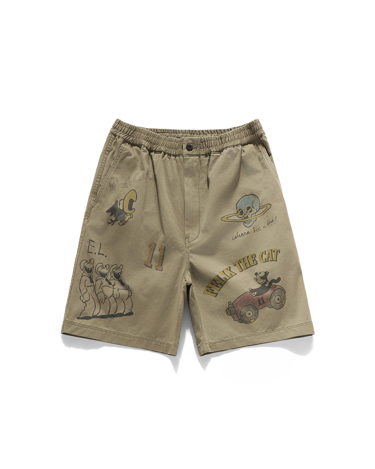 Eastlogue - Felix Vintage Printing Easy Shorts (Beige) product image 1 | TRAB K-Fashion Australia
