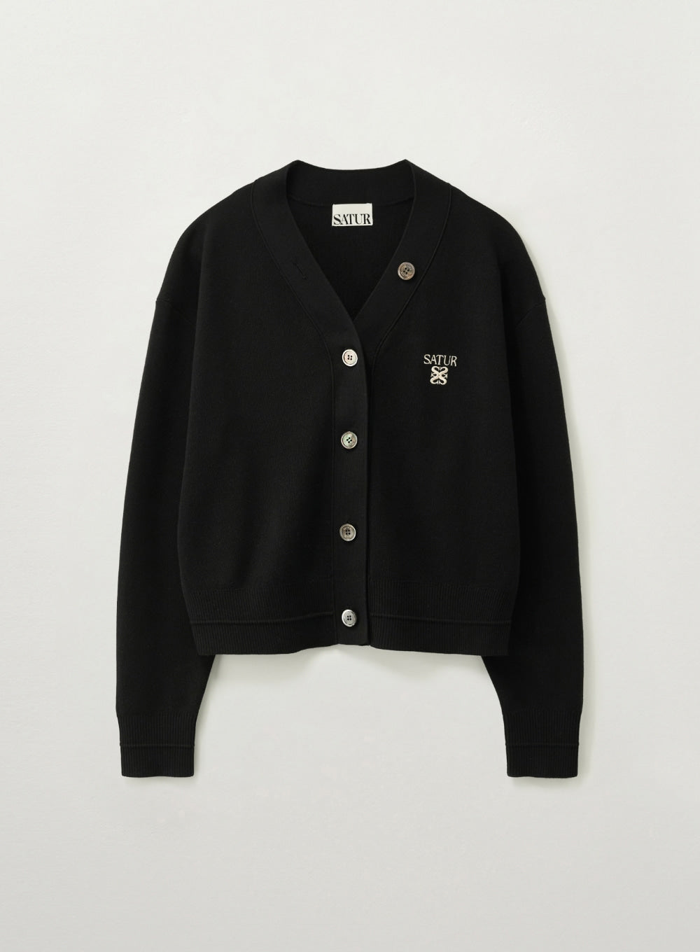 Satur - (W) Essential Faro Crop Cardigan (Black) product image 1 | TRAB K-Fashion Australia