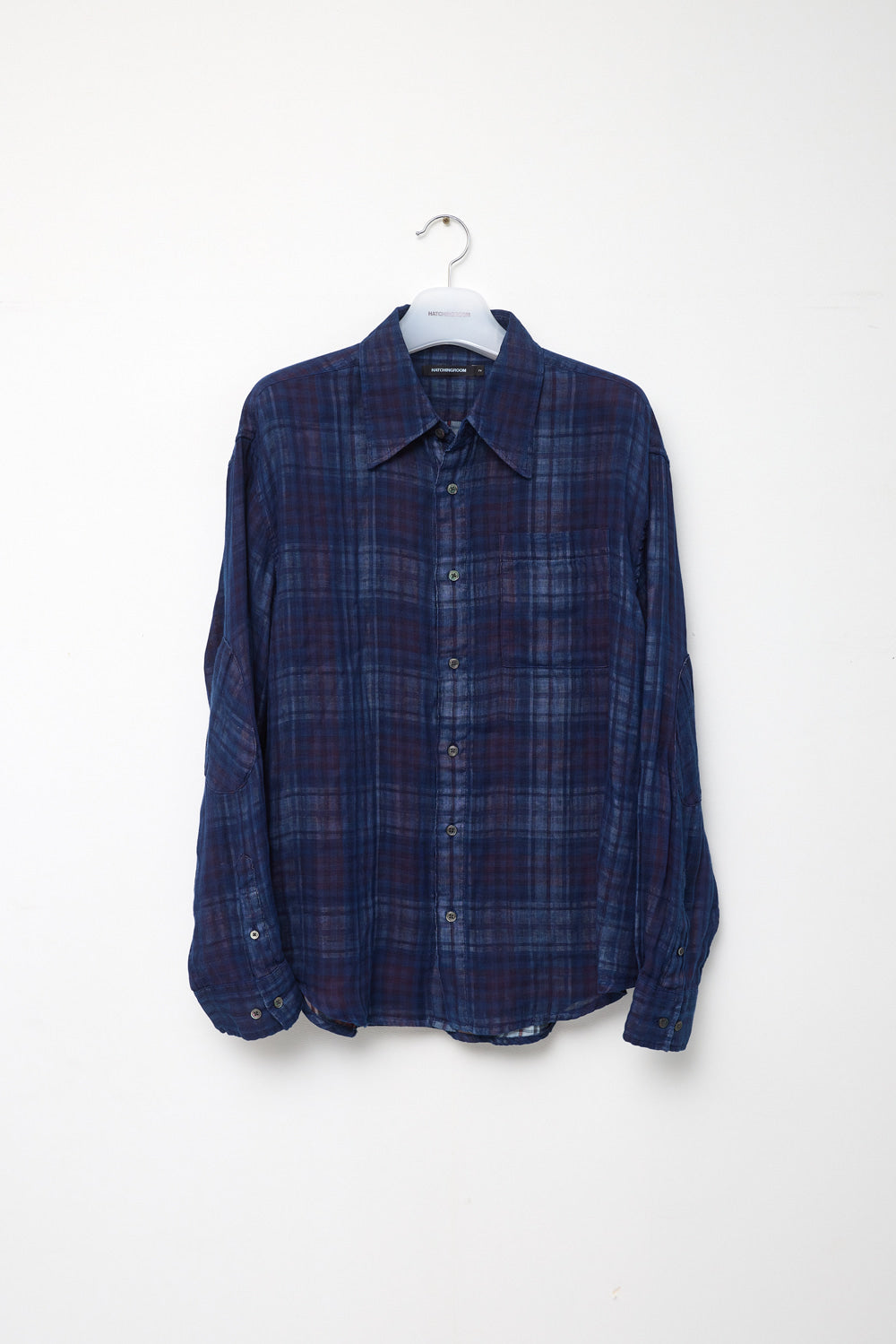 Hatchingroom - Archive Shirt V2 Shadow Check Linen (Blue) product image 1 | TRAB K-Fashion Australia