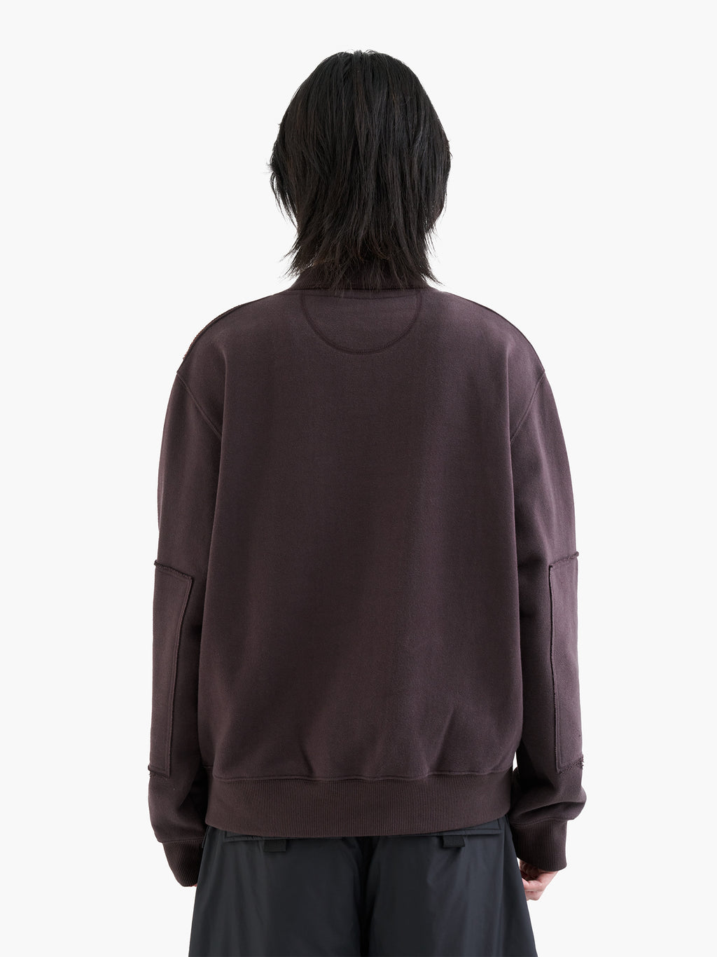 Jiyong Kim - Sun-Bleached Panel Sweatshirts (Burgundy) product image 5 | TRAB K-Fashion Australia