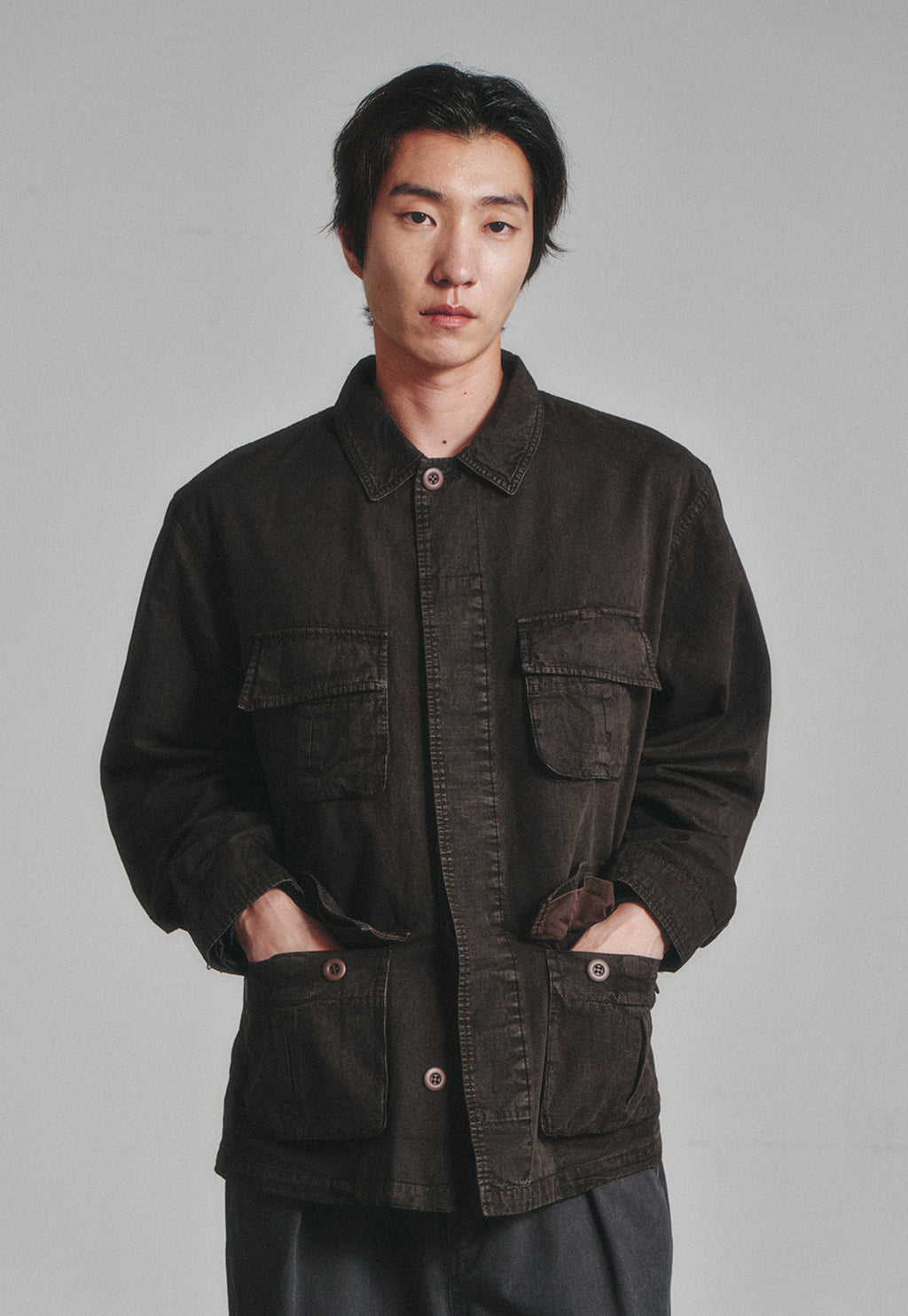 Art if acts - Garment Dyed Jungle Fatigue Jacket (Mud Brown) product image 6 | TRAB K-Fashion Australia
