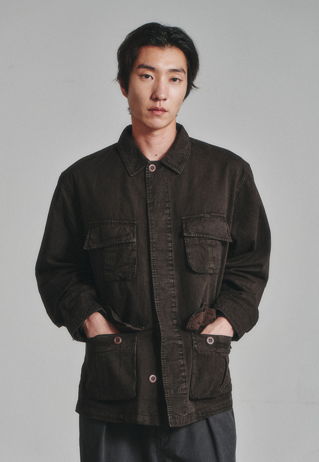 Art if acts - Garment Dyed Jungle Fatigue Jacket (Mud Brown) product image 6 | TRAB K-Fashion Australia