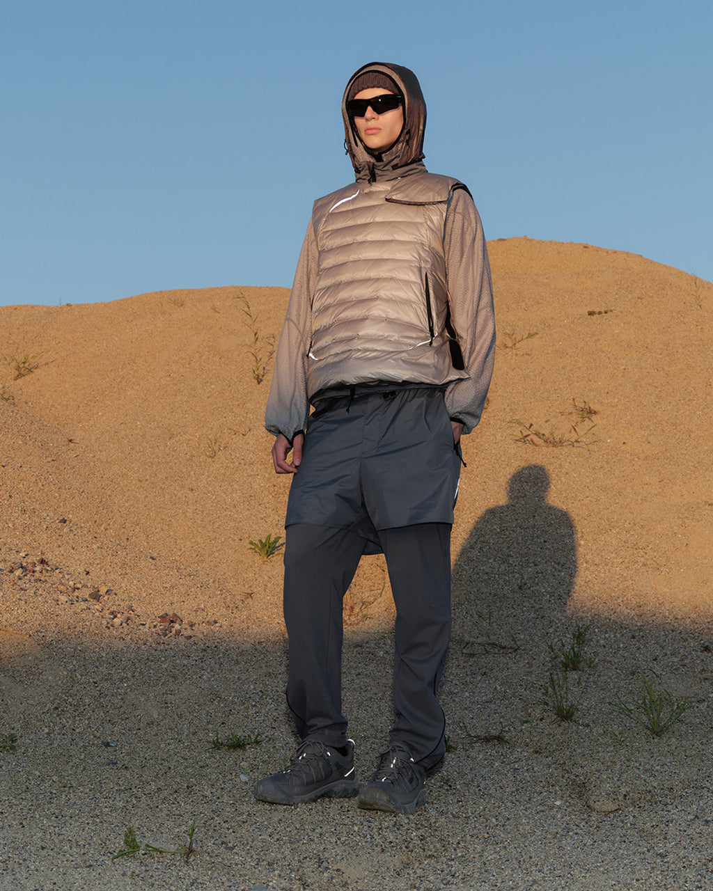 Eastlogue - Asymmetric Bullet Proof Down Vest (Silver) product image 1 | TRAB K-Fashion Australia